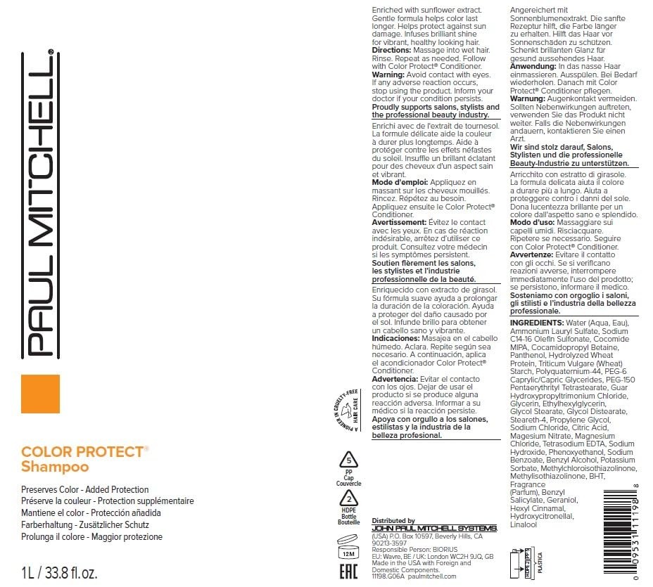 Paul Mitchell Color Protect Shampoo & Conditioner Duo 33.8oz Liter Set