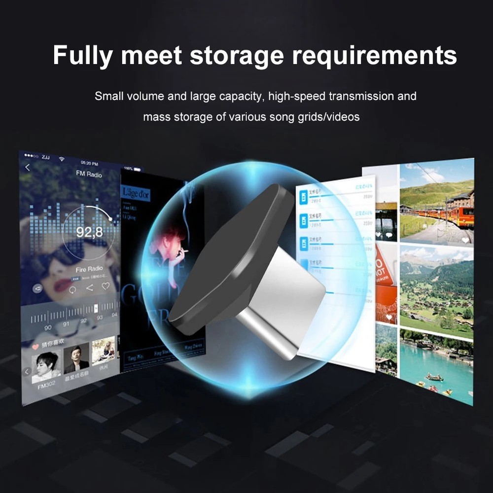 32GB Mini Type C USB Flash Drive Memory Stick Portable Short Car U Disk