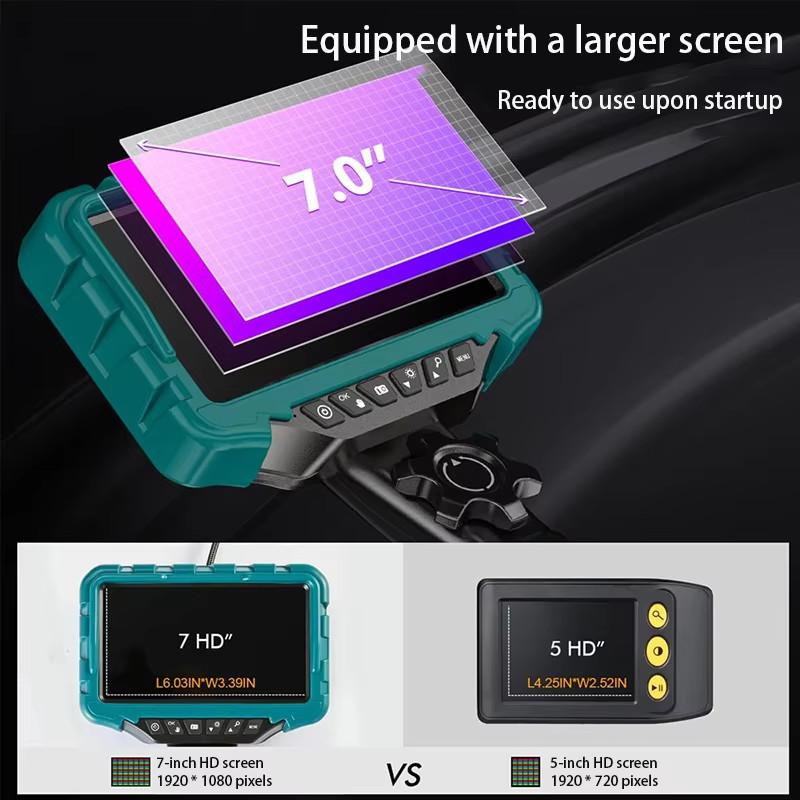 7-inch 2-Way 360° Articulating Borescope Industrial Endoscope Inspection Camera