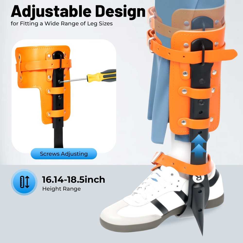 Adjustable Tree Climbing Spike Set Pole Climbing Spurs Steel Climber Strap Gaffs
