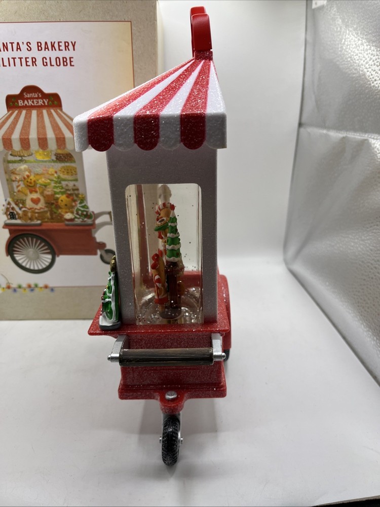 Cracker Barrel Santa’s Bakery Glitter Globe New In Box