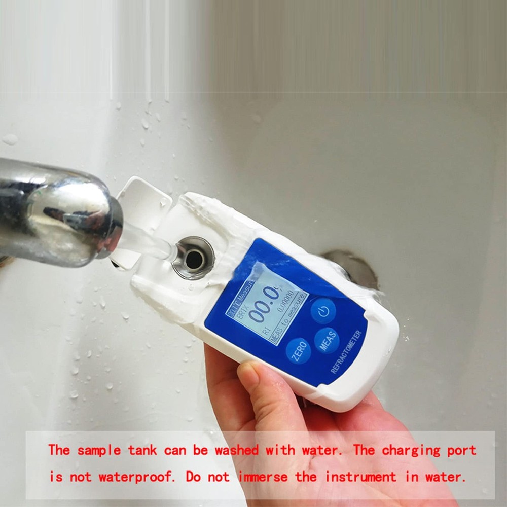 Digital Brix Refractometer, 0-55% Range, ±0.2% Accuracy, Backlight Display,...