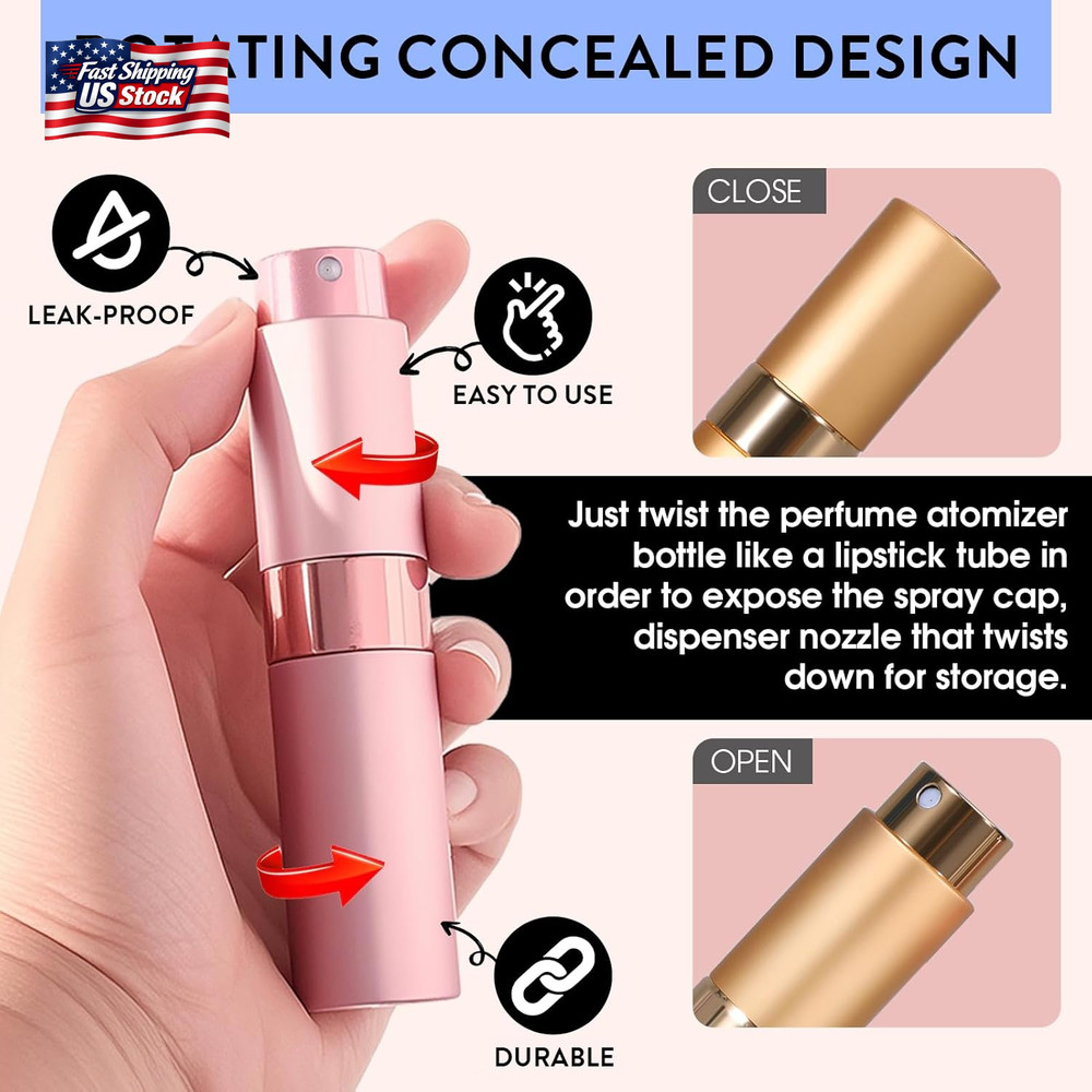 6 Pack 8ML Empty Perfume Atomizer Cologne Travel Spray Bottle for Refill Portabl