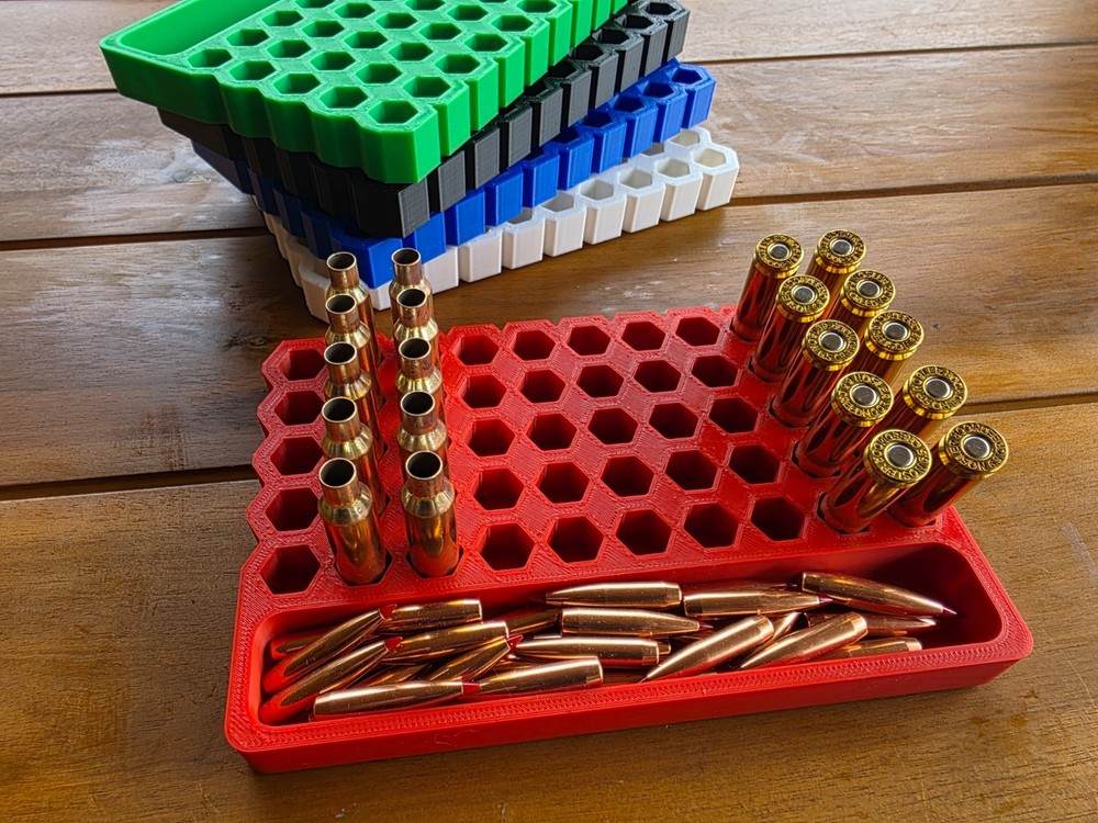 Reloading Tray / Block 50 Case Capacity - Multiple Sizes & Colors Available