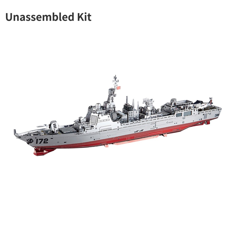 1:1000 Scale 052D Destroyer Model 3D Unassembled Kit Metal Model Souvenir Toy