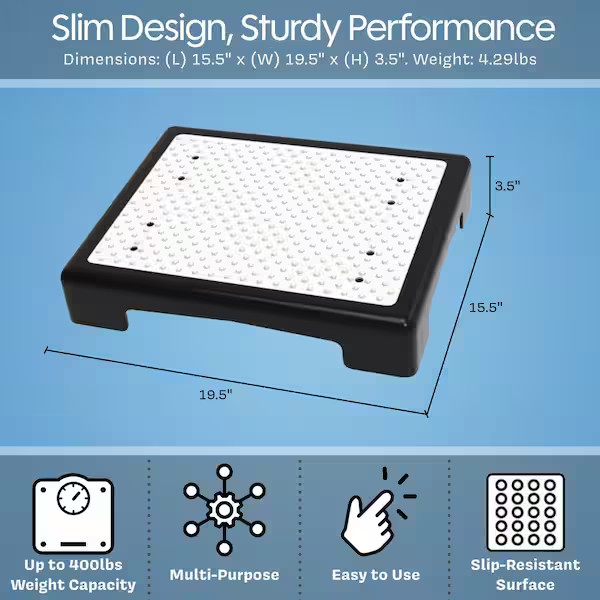 Single Step Polypropylene Wide Platform Indoor/Outdoor Safety Step