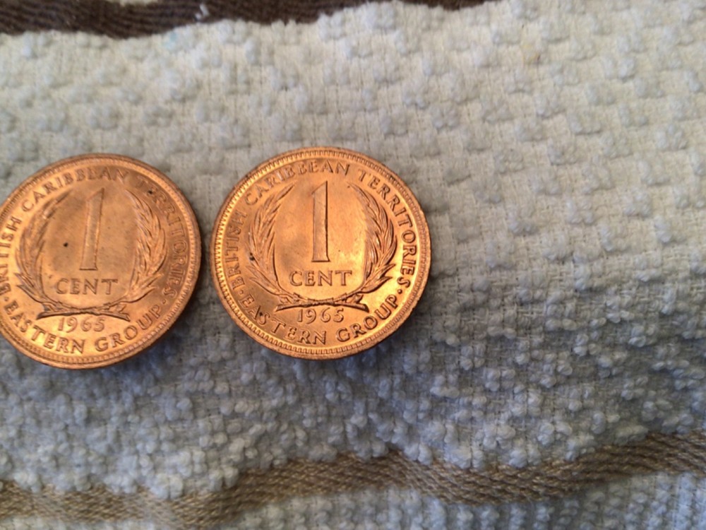 1965 Eastern Carribean 1 Cent Coin x 2