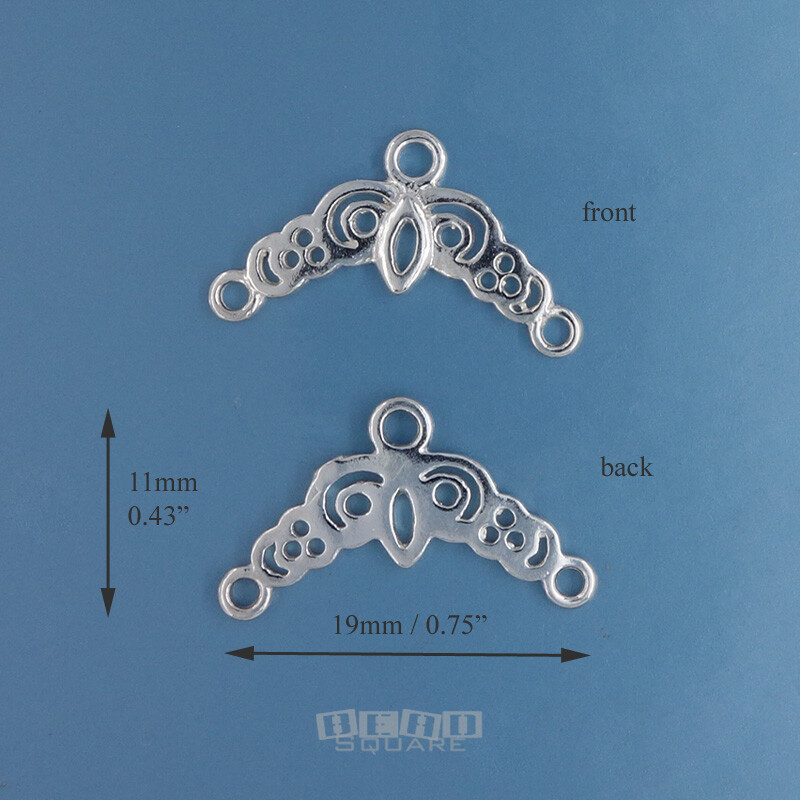 2 Solid Sterling Silver Chandelier / Multi 3 Strand End Bar Connector #44311