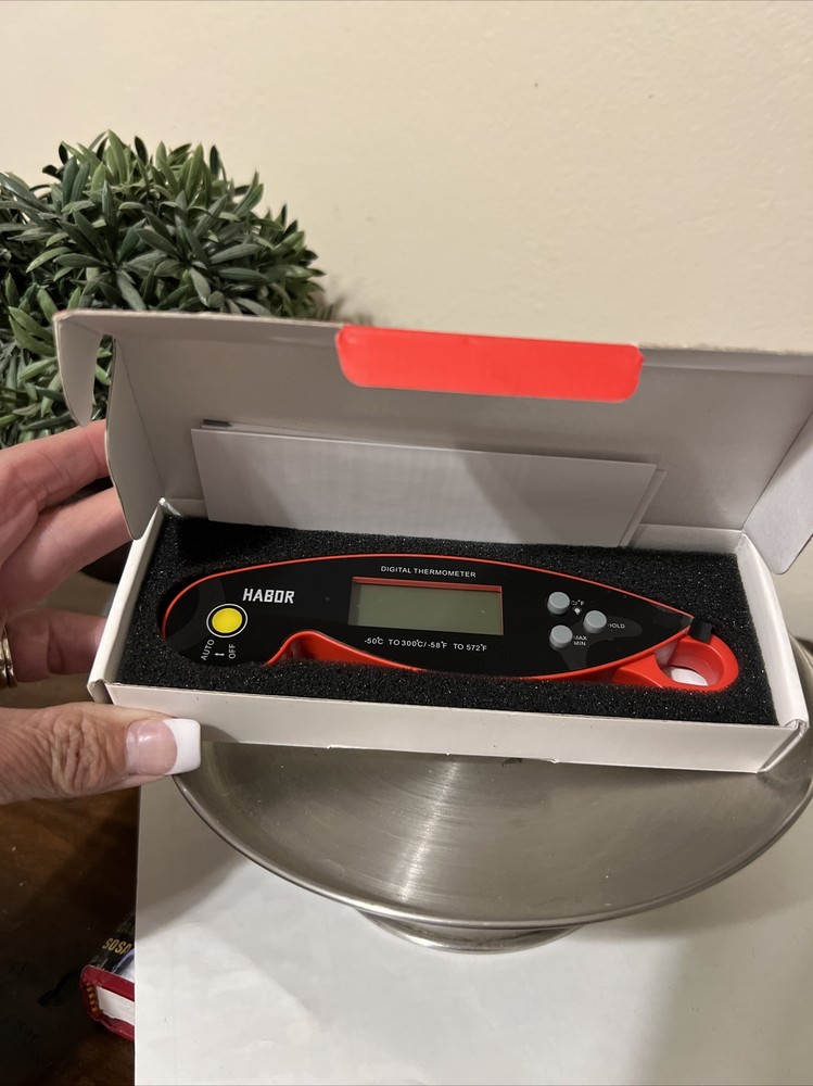 Habor 192 Digital Meat Thermometer Backlit Display Magnetic  2 Sec Instant Read