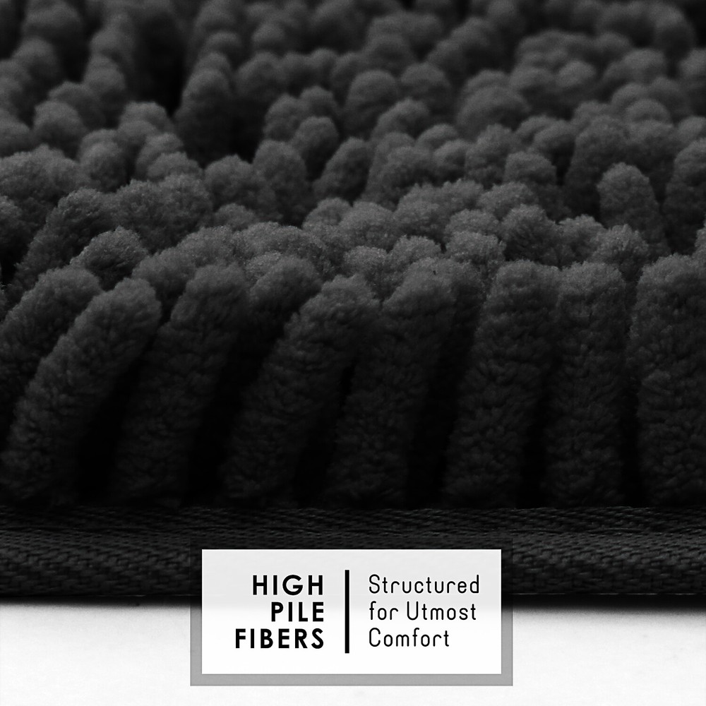 Soft Chenille Medium Bath Rug, Machine Washable, Non-Slip Absorbent Bath Mat Rug