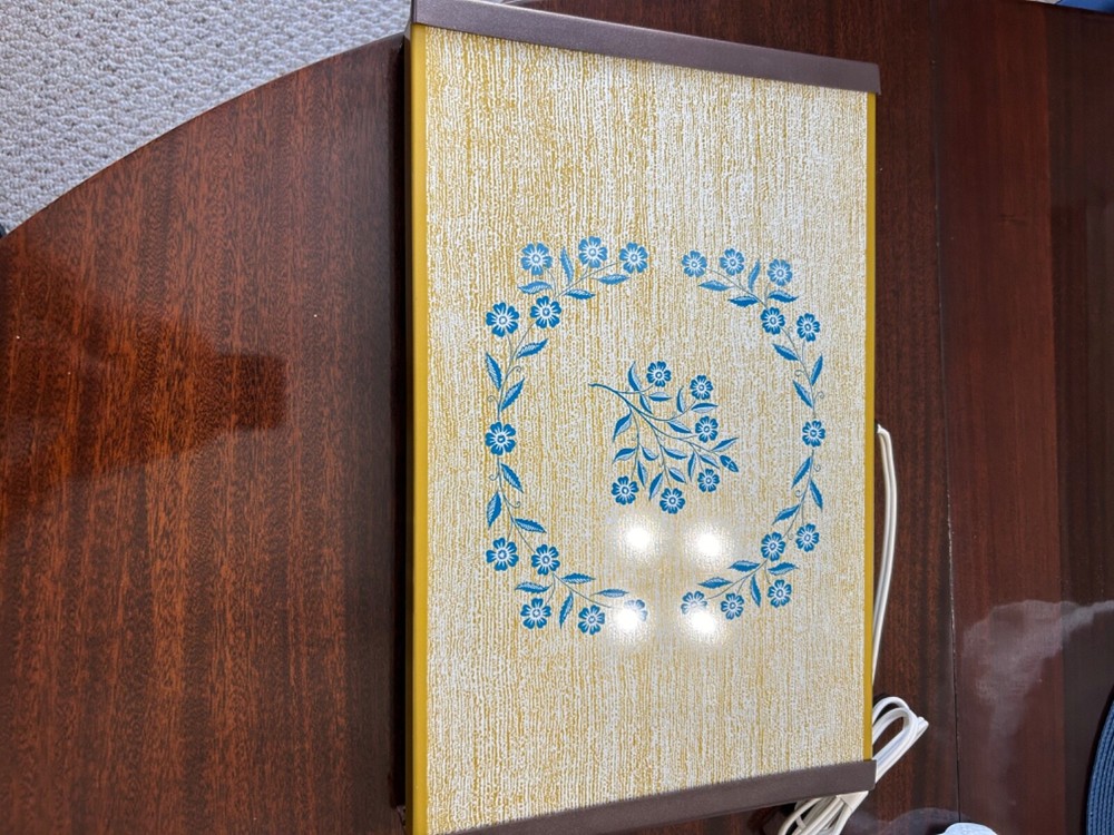 WARM O TRAY Model #60 Corning Ware Cornflower Blue Warming Tray Tested