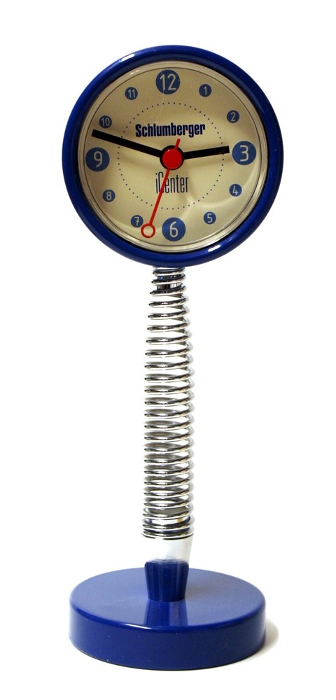 Schlumberger iCenter Analog Spring Desk Clock 8.5 Inch