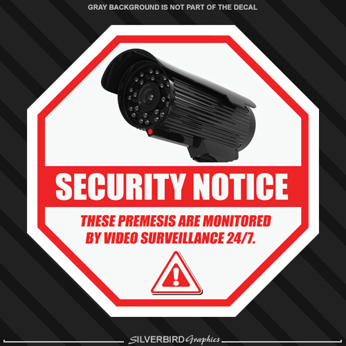4x Security Camera Surveillance Sticker CCTV System Video Warning Decal Notice