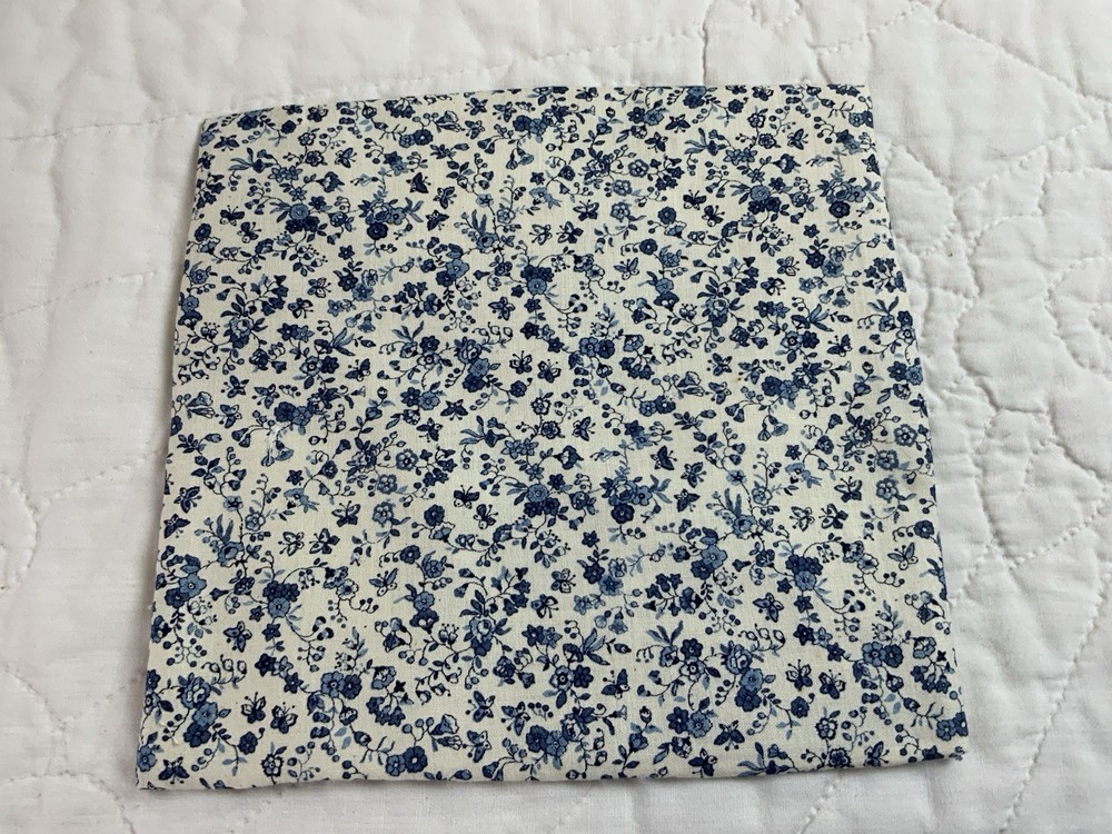 Antique Vintage Patchwork Quilt Table Topper, Drunkards Path, Blue & White