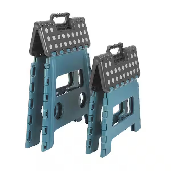 8.5" and 12.5" Foldable Step Stool Anti-Slip Rubber Dot, 2 Plastic Folding Step