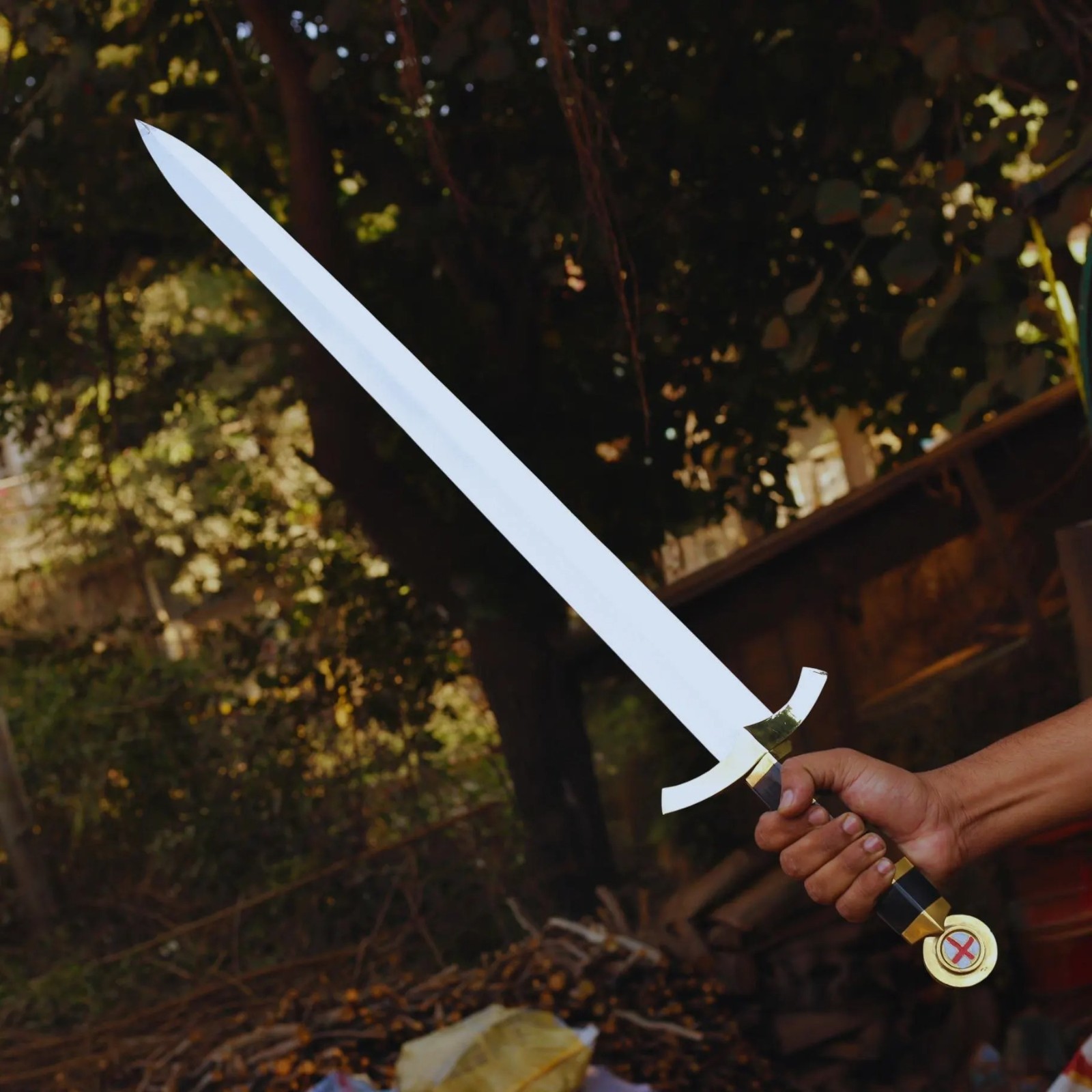 Handmade Templar Sword | Medieval Crusader Knight Replica Sword w/ Scabbard 39"
