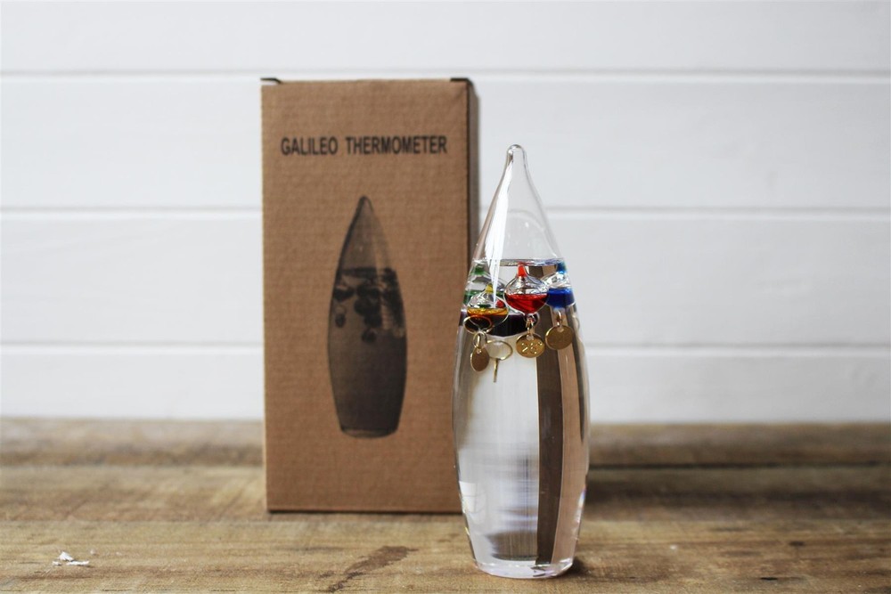 Galileo Thermometer Bullet Shaped Temperature Gauge Multicolored