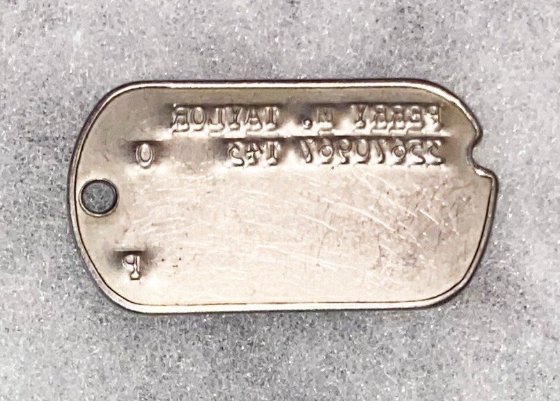 WWII Single Perry Taylor T-44 Dog Tag
