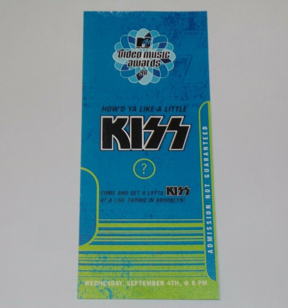 KISS Full Ticket Stub MTV Brooklyn NY Concert 1996 Reunion Tour Vintage Kiss