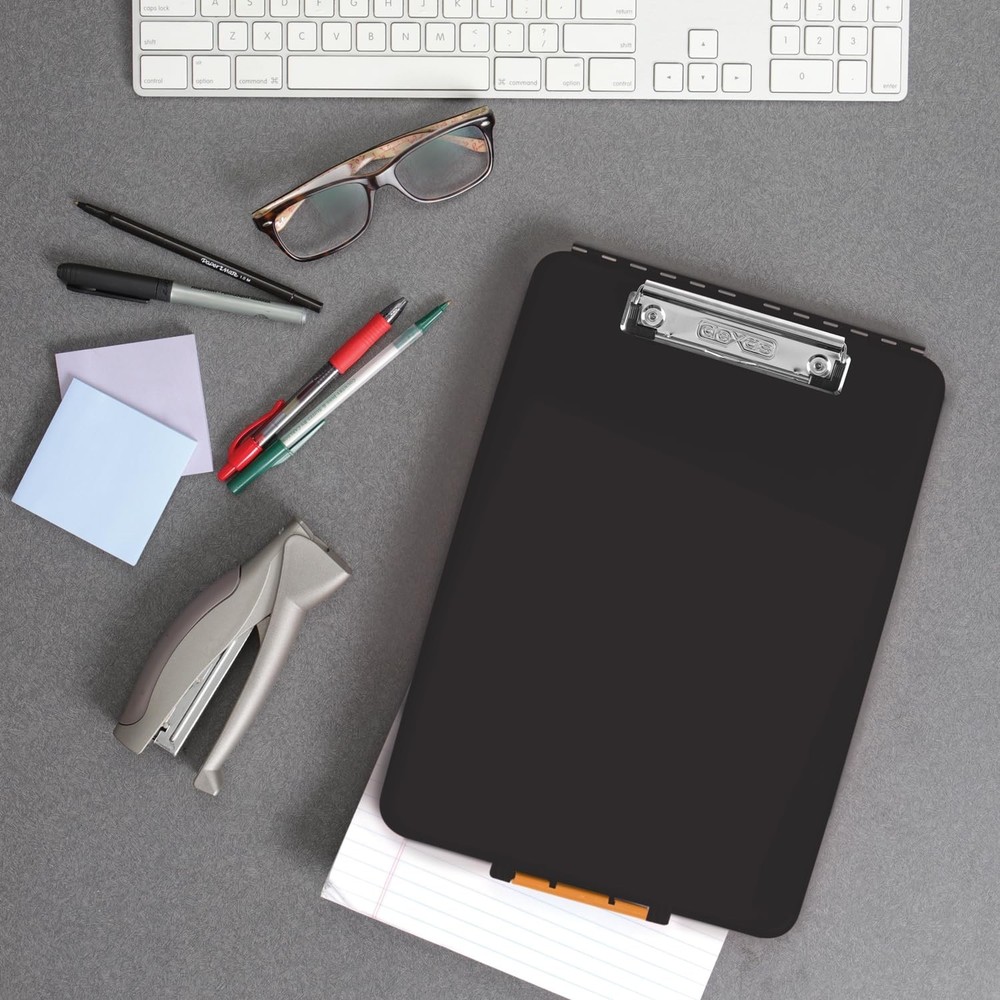 Dexas Slimcase Storage Clipboard, Black
