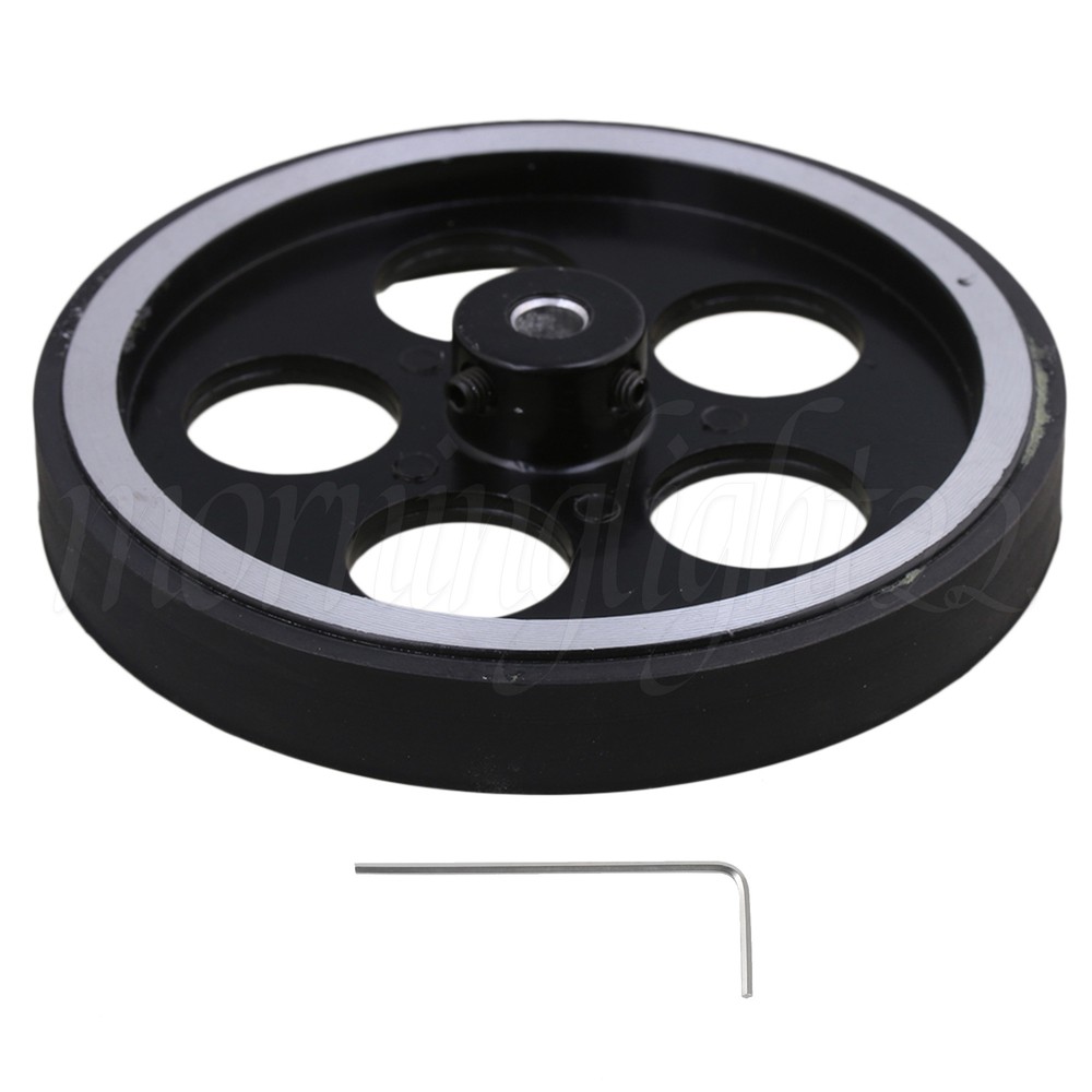 Silver+Black Encoder Wheel 300*6mm Rubber+Aluminium