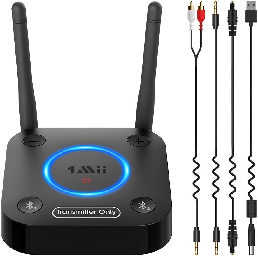 1Mii B06TX Bluetooth 5.3 Transmitter for TV to Wireless Headphone/Speaker