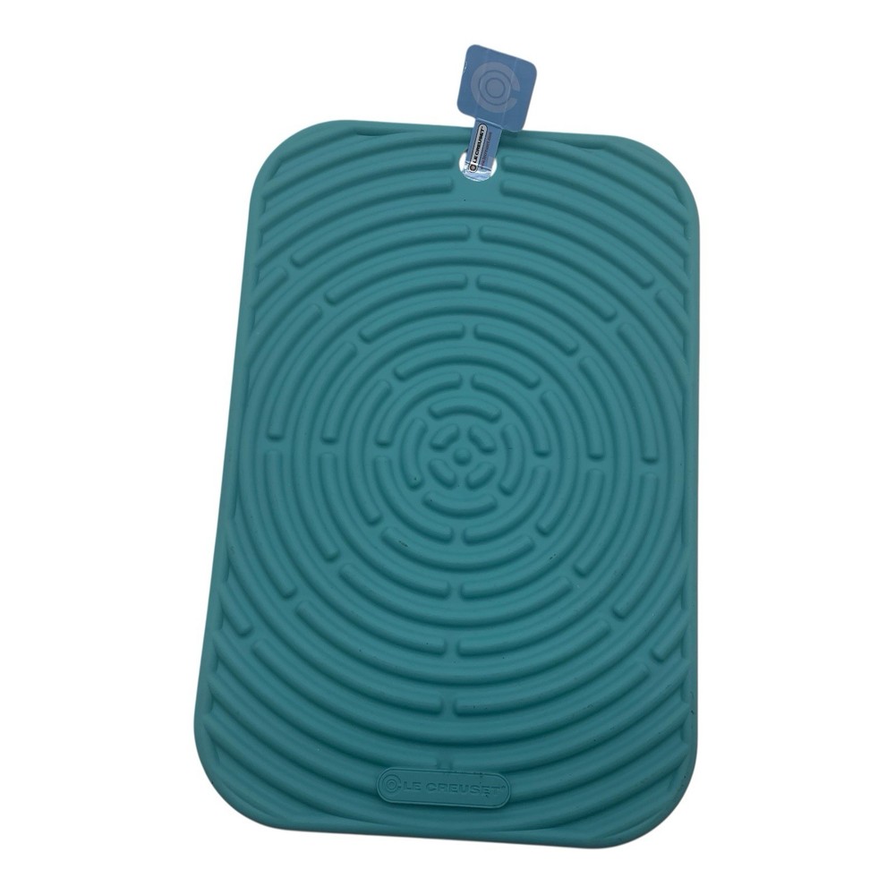 Le Creuset Turquoise Silicone Trivet Mat Potholder Rectangular Hot Pad