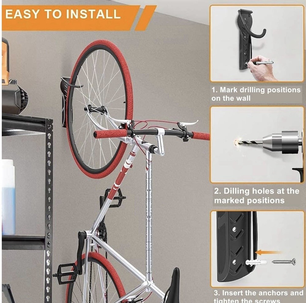 2 Pack Bike Rack for Garage Wall Mount