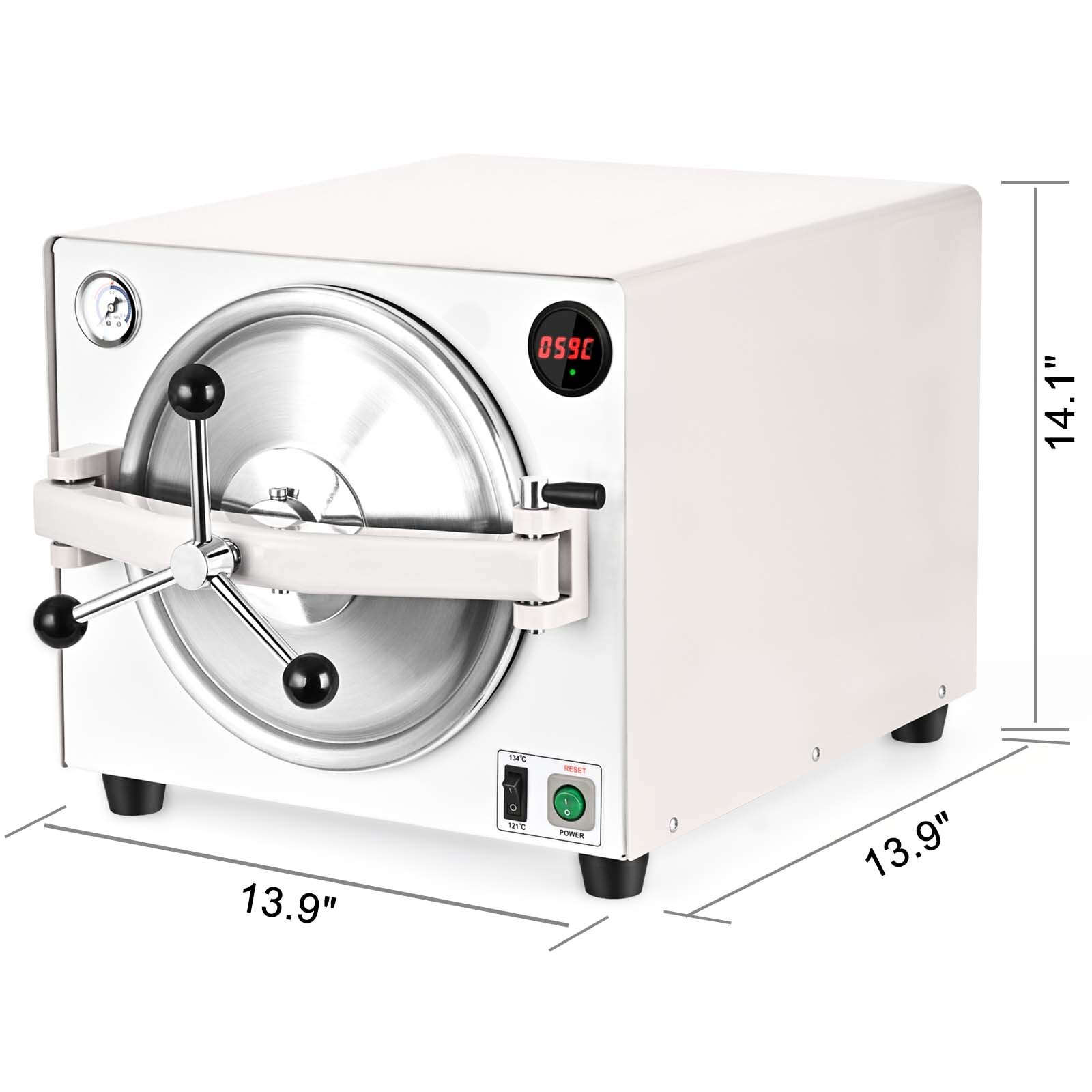 18L Dental Autoclave Steam Sterilizer 252℉ & 273℉ Surgical Medical Sterilization