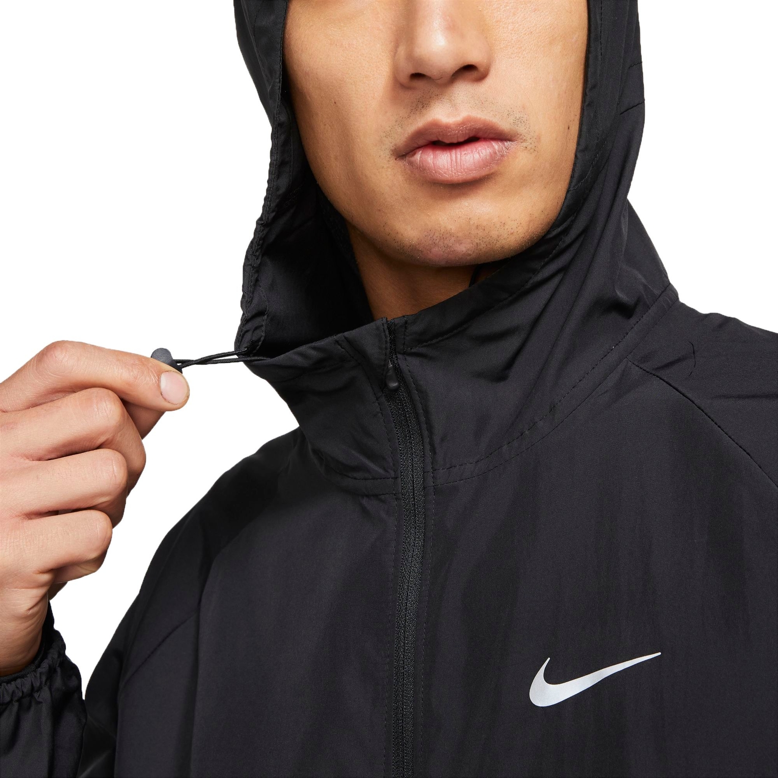 Nike Mens Team Miler Running Lightweight Rain Jacket w Hood Black M DH8109-010