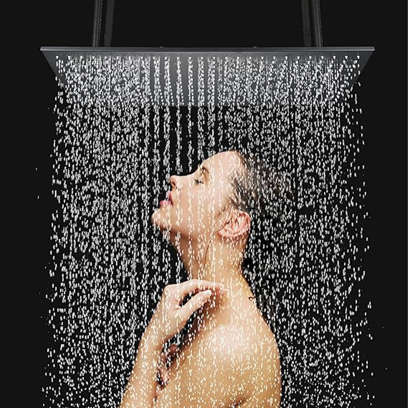 32x16" Large Rainfall High Pressure Luxury Shower Head Top Sprayer Ceiling Mount