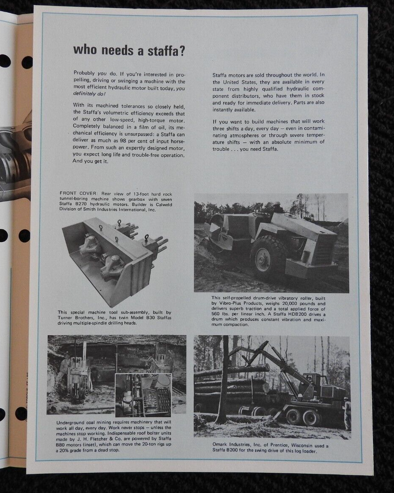1972 Brown & Sharp Double A Staffa Engineering Sales Brochure Manchester MI