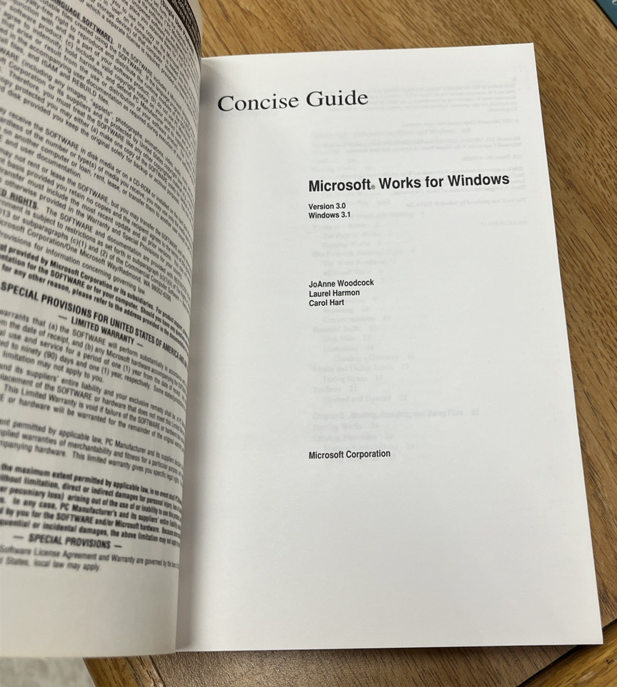 Vintage Microsoft Works Concise Guide ~ Version 3.0 For Windows 3.1 Paperback