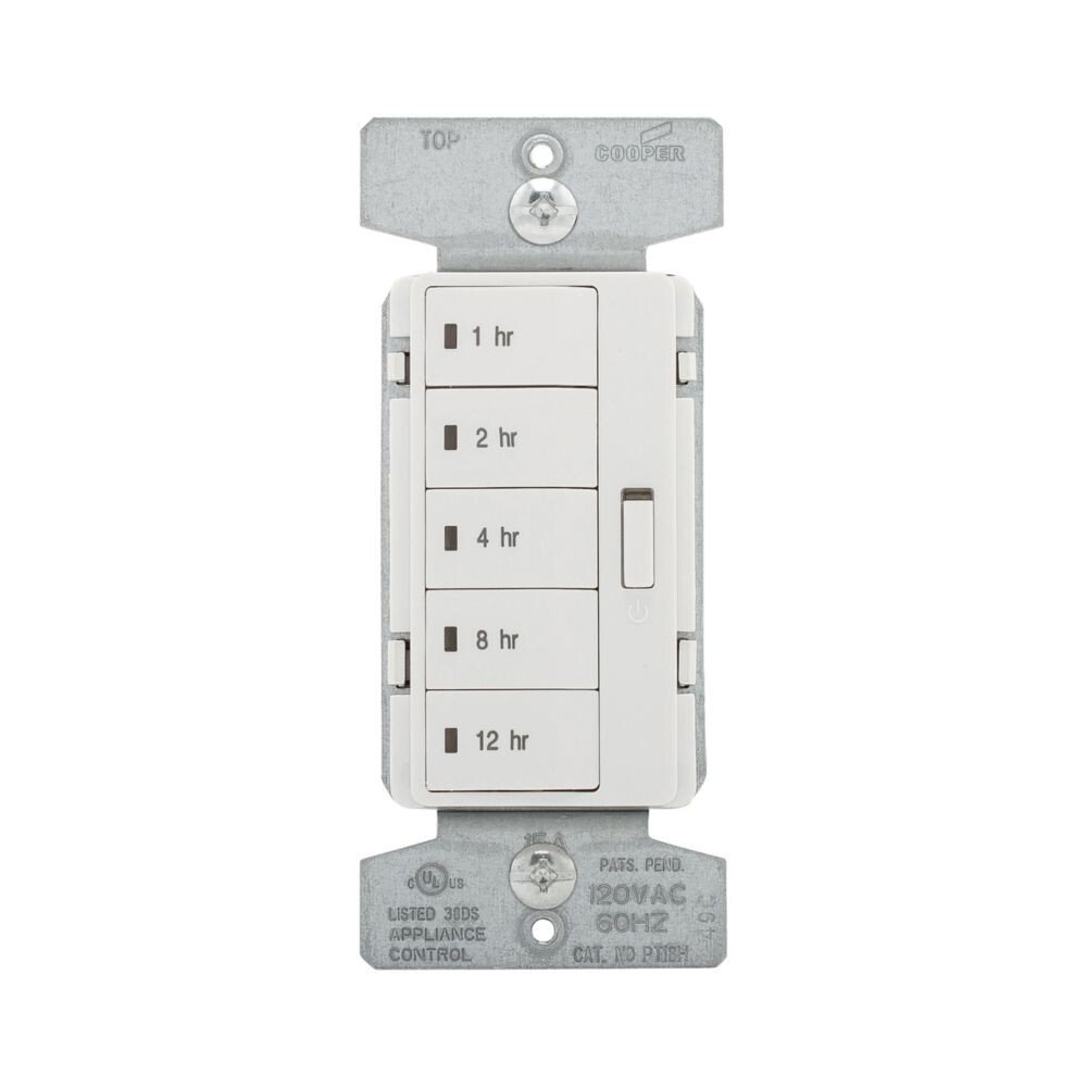 NEW Eaton PT18H-W Hour Program Timer 5-Button White 1, 2, 4, 8, 12 Hours