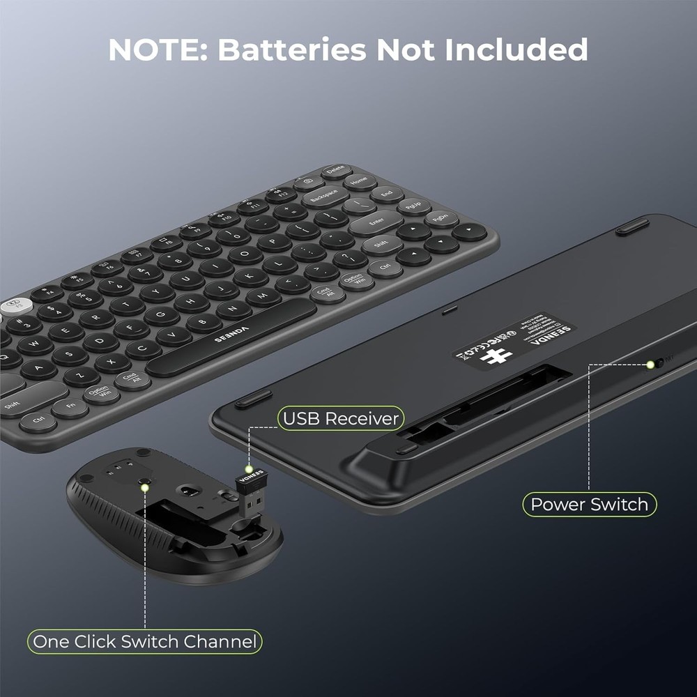 Seenda COE203 3-Mode Wireless Keyboard & Mouse Combo (2 BT + RF)