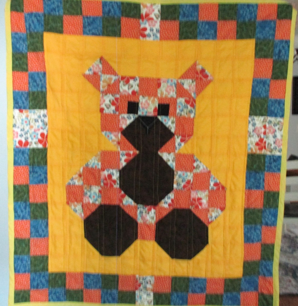 Handmade Quilt/Bear with Fall Colors
