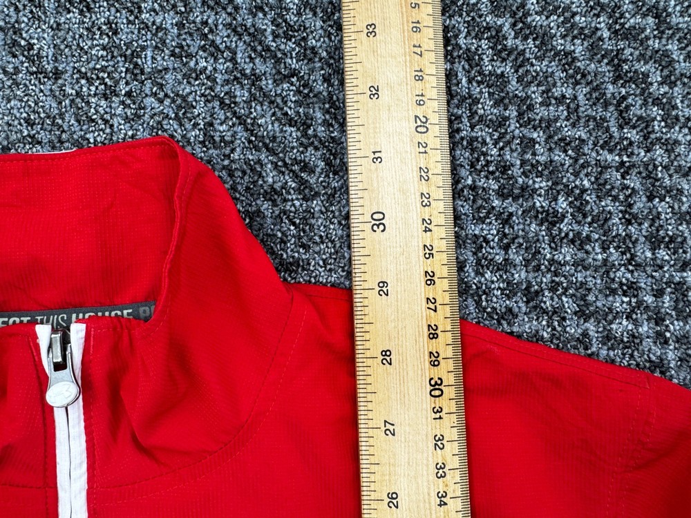 Under Armour Red Full Zip Jacket Size M White Stripes Performance Activewear