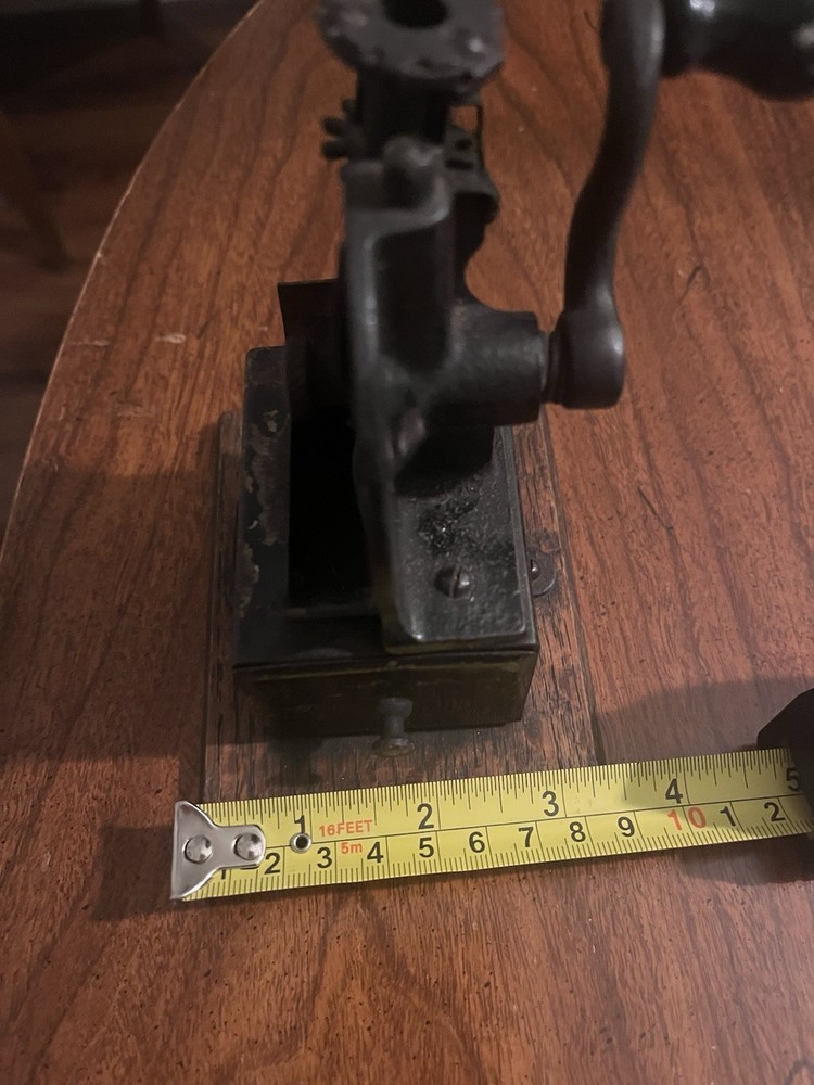 Antique Pencil Sharpener Hand-Crank with Drawer