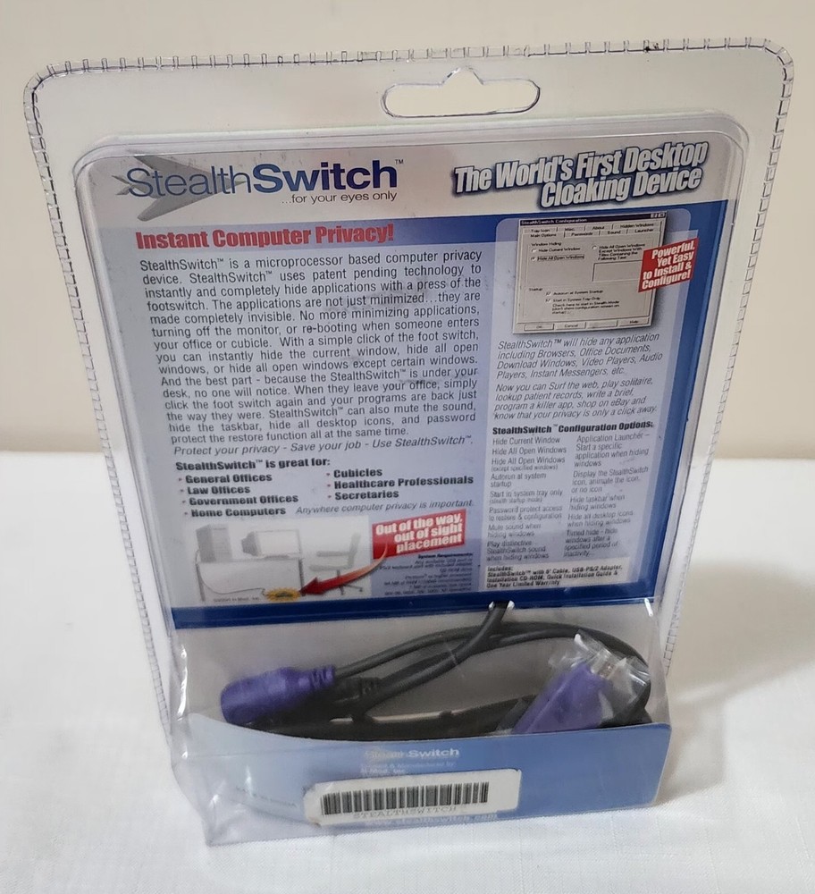 Stealth Switch USB & PS/2 Compatible, World's First Desktop Cloaking Device NEW