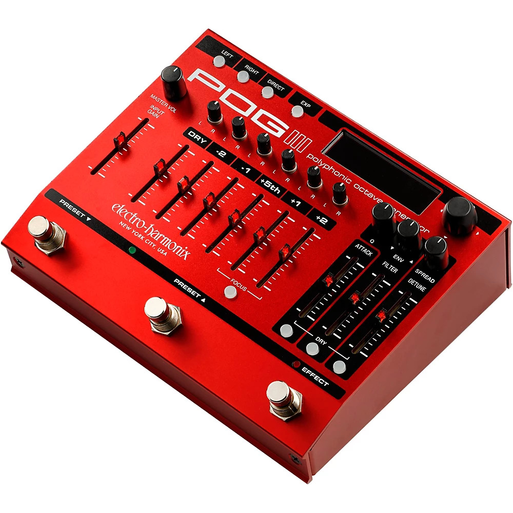 Electro-Harmonix POG3 Poly Octave Generator Effects Pedal Red