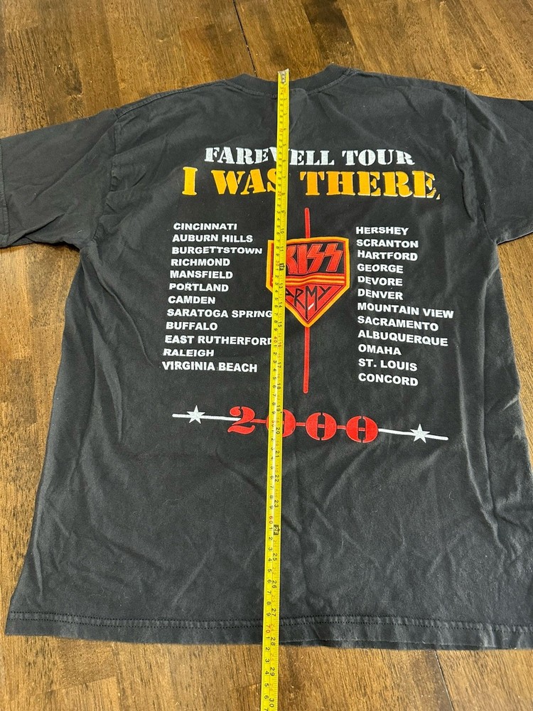 Kiss The Farewell Tour 2000 Concert T-Shirt Size L North American Tour Dates