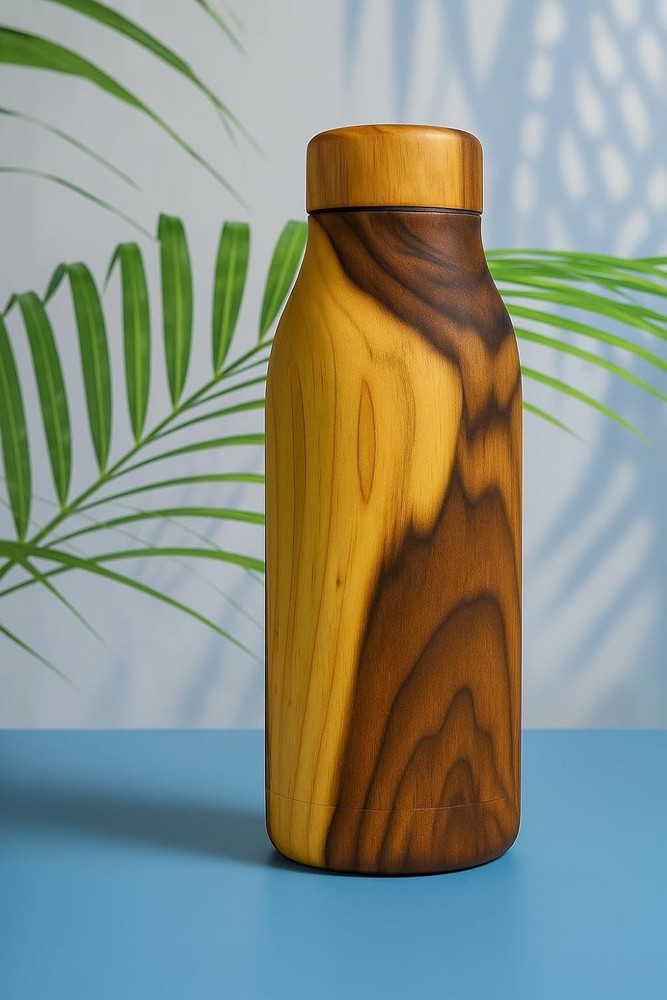 Wooden Copper Water Bottle