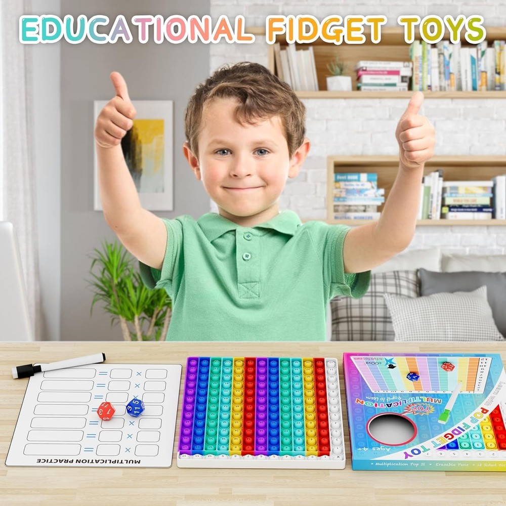 Multiplication Chart Pop It - Multiplication Game Board, 12X12 Times Table Math