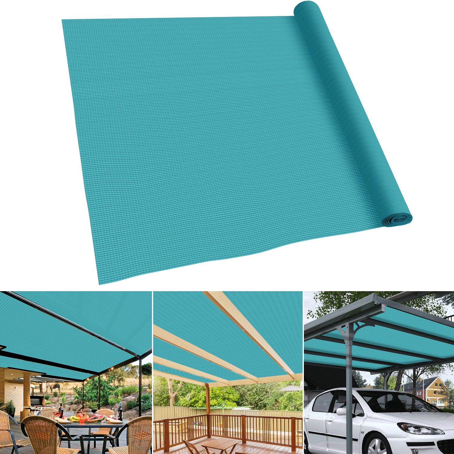 6ft Sun Shade Cloth Fabric Roll for Pergola Cover Canopy Shade Sail Lake Blue