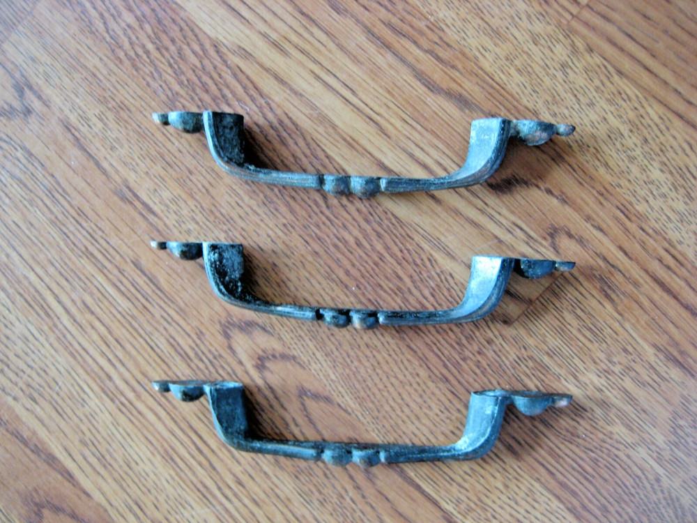3 Vintage Ornate Dresser Pulls