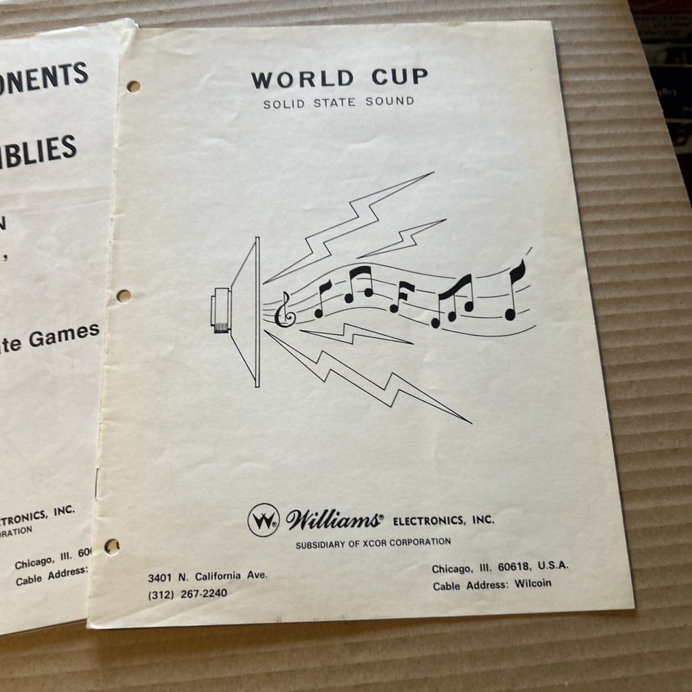 Original Williams World Cup Solid-State Set Pinball manual