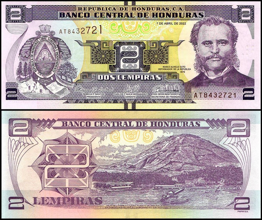 Honduras 2 Lempiras, 2022, P-97e, UNC