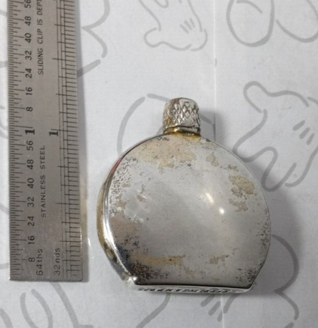 AMP Sterling Silver Mini Seashell Perfume Bottle Shell Flask 925