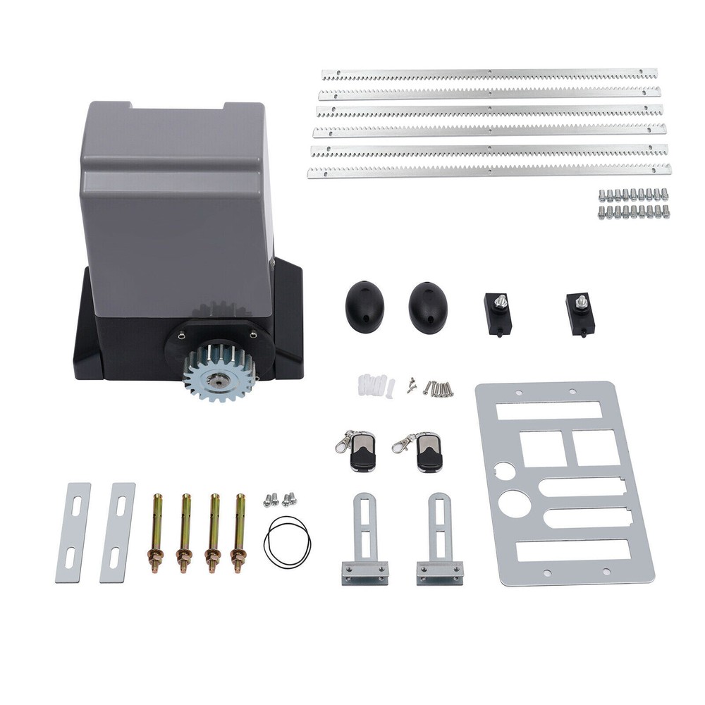 Automatic Sliding Gate Opener 6m Rack Driven&2Remotes&Complete Kit 2700lbs 550W
