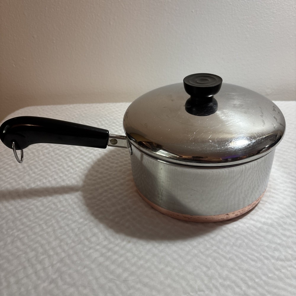 Revere Ware Copper Bottom 2 Quart Sauce Pan Pot with Lid